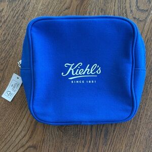 NEW Kiehl's Vibrant Blue Travel Pouch Cosmetic Bag Toiletry Bag
